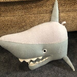 Gray Shark Plush Room Decor